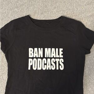 Black Graphic Tee with Bold Statement